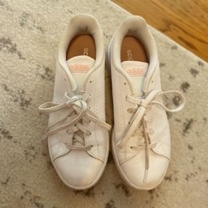 Adidas Sneakers - White w/ Coral Pink Logo